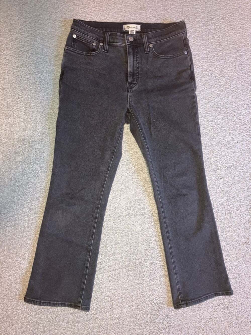 Madewell High-Rise Demi-Boot Crop Jeans in Black Wash